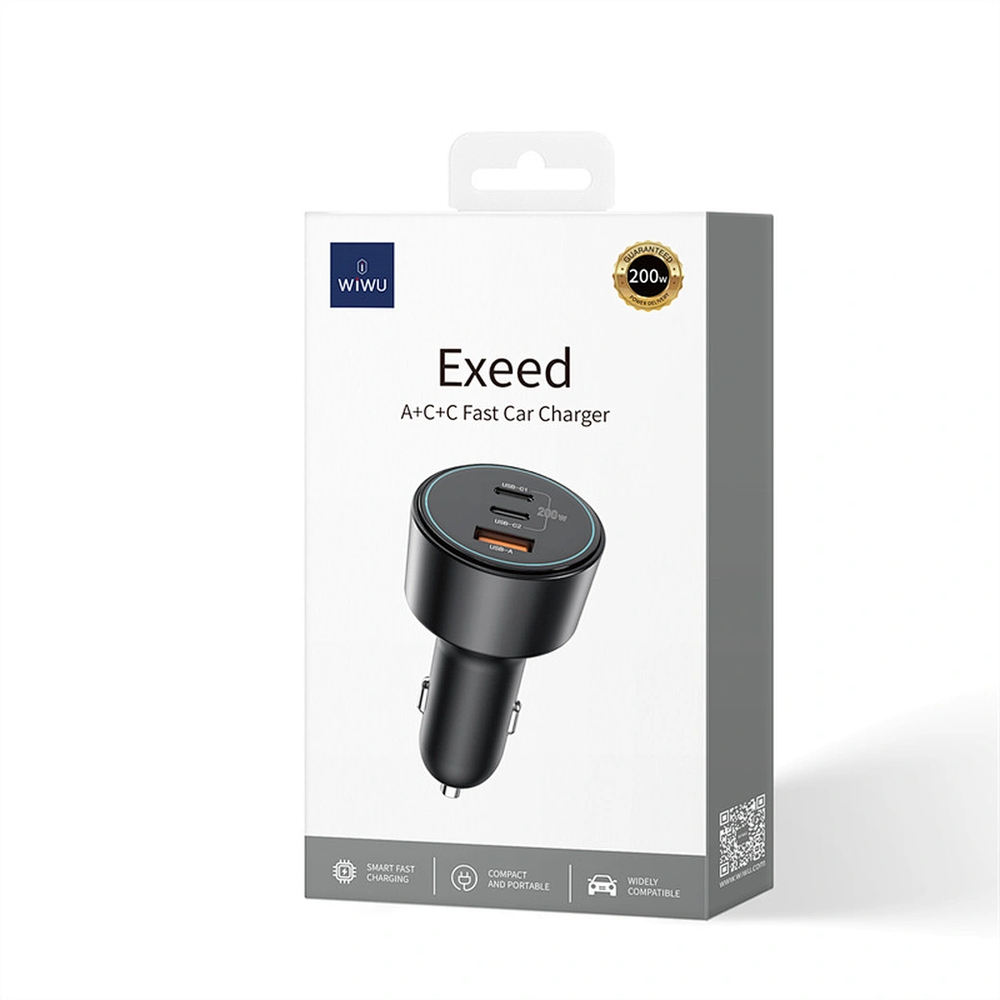 Автомобильное зарядное устройство WiWU Warriors Fast Car Charger 200 Вт 2C1A Wi-CC026