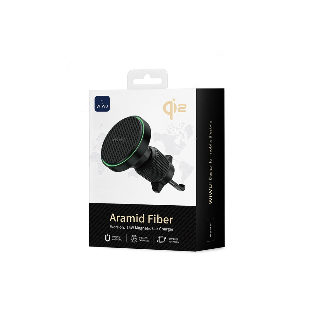 Беспроводное автомобильное зарядное устройство WiWU Warriors CH-325 мощностью 15 Вт Qi2.0