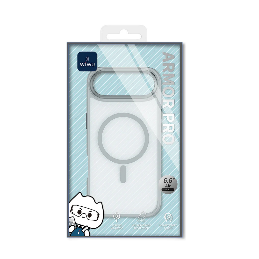 Чехол пластиковый WIWU MagSafe Armor Pro для iPhone 17 Air FGG-012 (Серый)
