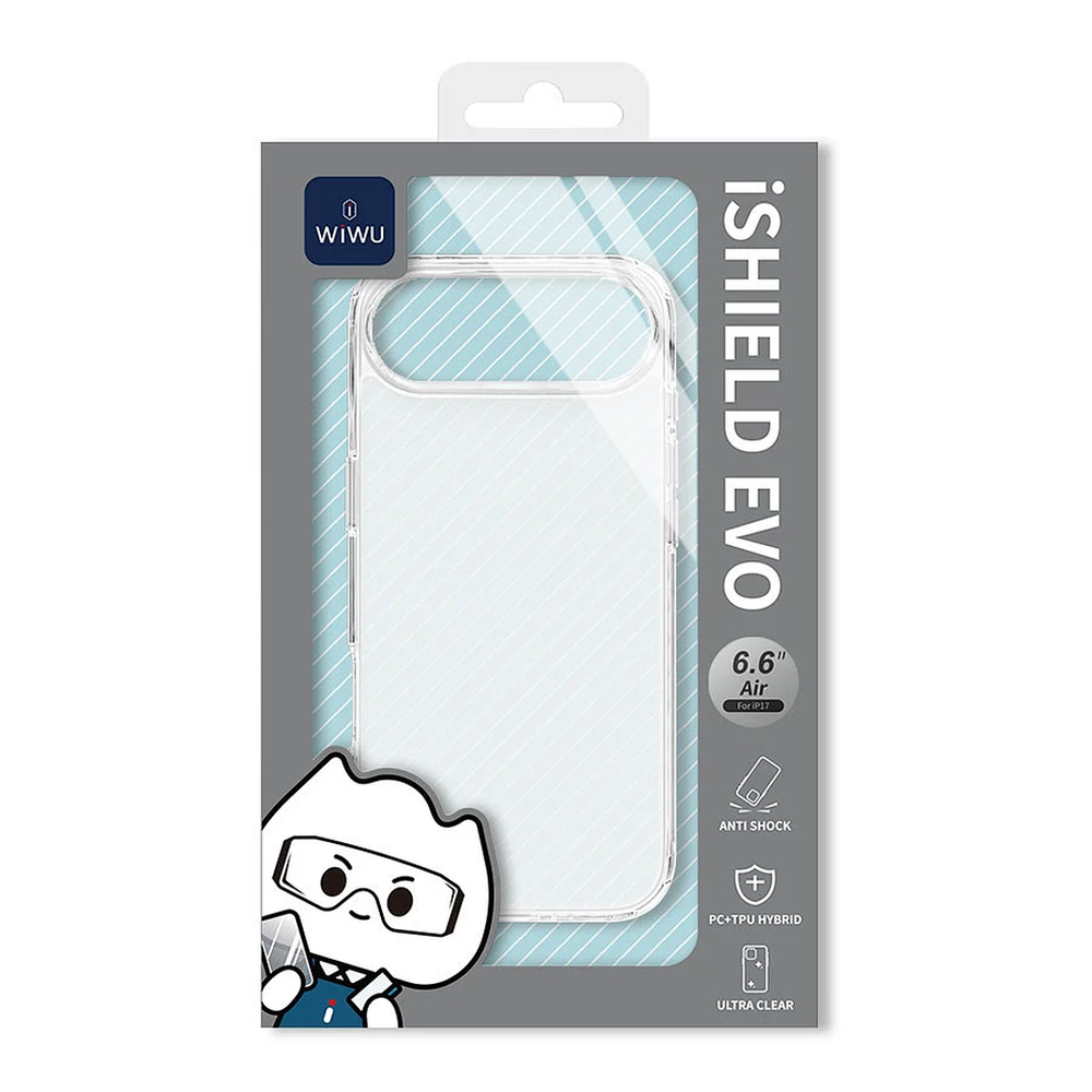 Чехол силиконовый WiWU iShield Evo для iPhone 17 Air TPP-109 (Прозрачный)