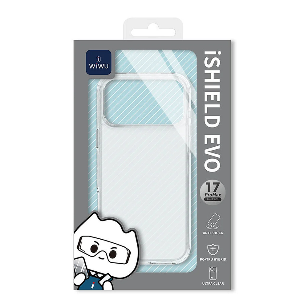 Чехол силиконовый WiWU iShield Evo для iPhone 17 Pro Max TPP-109 (Прозрачный)