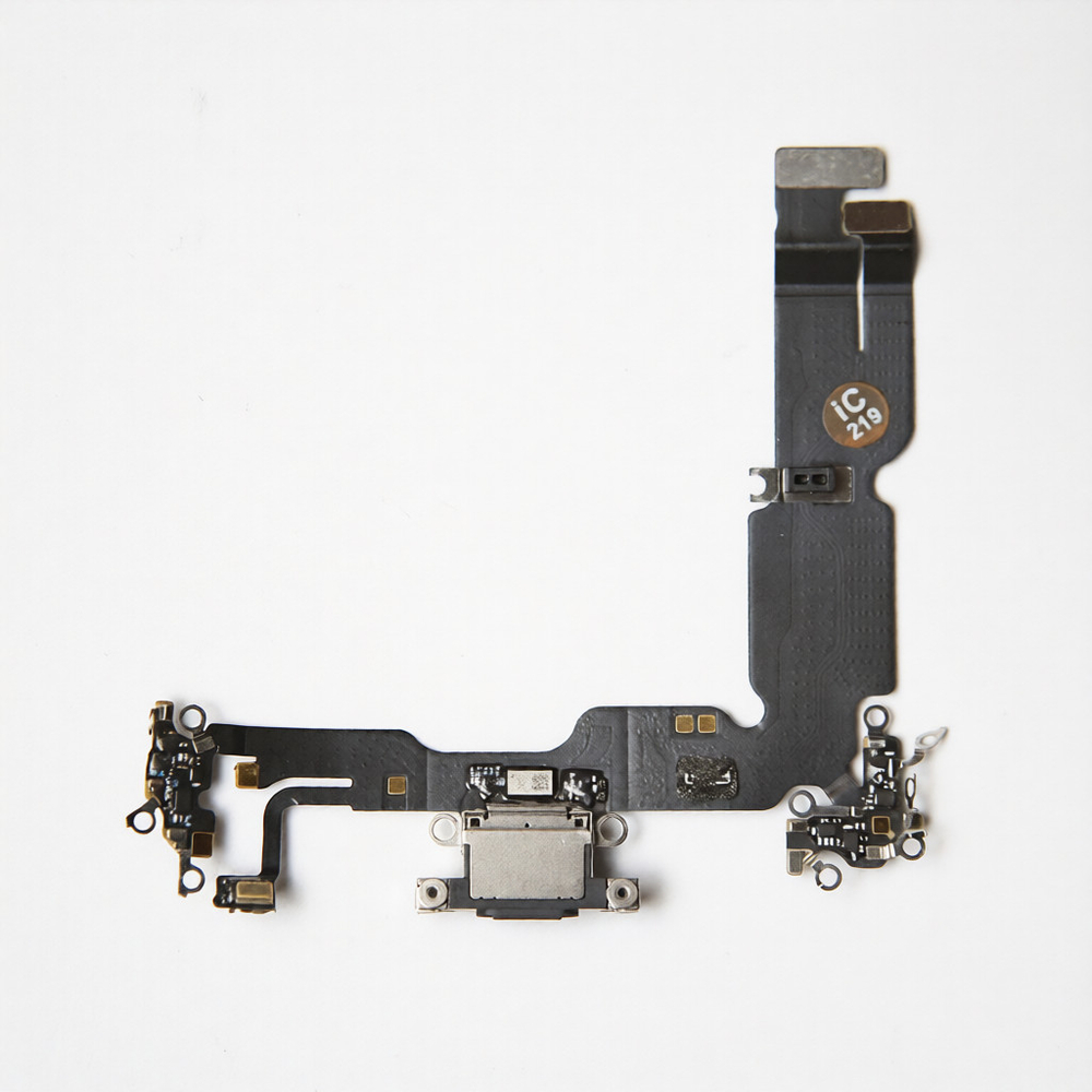 Шлейф с разъемом зарядки iPhone 15 Plus Черный